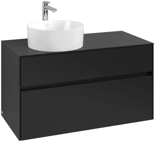 Bild von VILLEROY BOCH Collaro Waschbeckenunterschrank, 2 Auszüge, 1000 x 548 x 500 mm, Volcano Black / Volcano Black #C03900VL