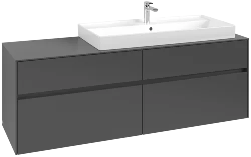 Bild von VILLEROY BOCH Collaro Waschbeckenunterschrank, 4 Auszüge, 1600 x 548 x 500 mm, Graphite / Graphite #C03000VR