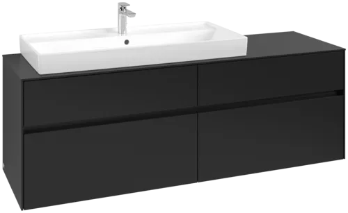 Bild von VILLEROY BOCH Collaro Waschbeckenunterschrank, 4 Auszüge, 1600 x 548 x 500 mm, Volcano Black / Volcano Black #C02900VL