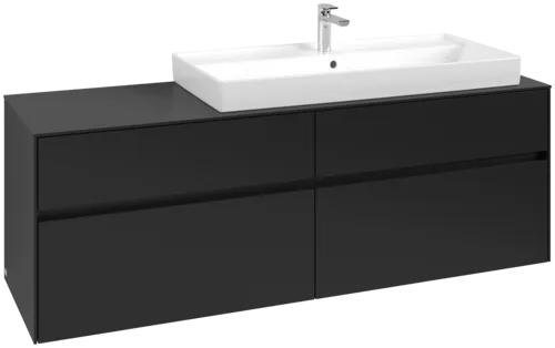 Bild von VILLEROY BOCH Collaro Waschbeckenunterschrank, 4 Auszüge, 1600 x 548 x 500 mm, Volcano Black / Volcano Black #C03000VL