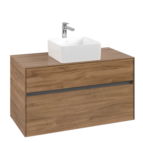 Bild von VILLEROY BOCH Collaro Waschbeckenunterschrank, 2 Auszüge, 1000 x 548 x 500 mm, Kansas Oak #C03800RH