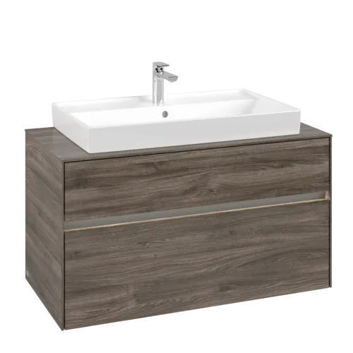 Bild von VILLEROY BOCH Collaro Waschbeckenunterschrank, mit Beleuchtung, 2 Auszüge, 1000 x 548 x 500 mm, Stone Oak #C020B0RK