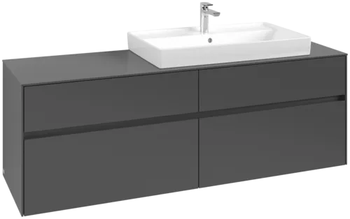 Bild von VILLEROY BOCH Collaro Waschbeckenunterschrank, mit Beleuchtung, 4 Auszüge, 1600 x 548 x 500 mm, Graphite / Graphite #C027B0VR
