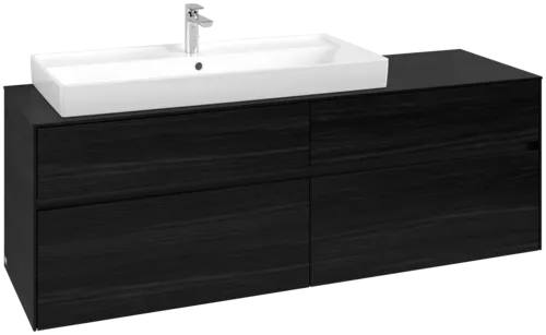 Bild von VILLEROY BOCH Collaro Waschbeckenunterschrank, mit Beleuchtung, 4 Auszüge, 1600 x 548 x 500 mm, Black Oak / Black Oak #C029B0AB