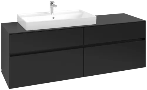 Bild von VILLEROY BOCH Collaro Waschbeckenunterschrank, mit Beleuchtung, 4 Auszüge, 1600 x 548 x 500 mm, Volcano Black / Volcano Black #C026B0VL