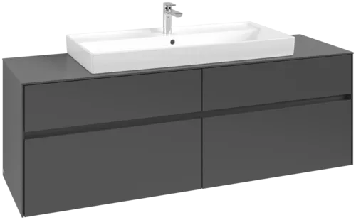 Bild von VILLEROY BOCH Collaro Waschbeckenunterschrank, 4 Auszüge, 1600 x 548 x 500 mm, Graphite / Graphite #C03100VR