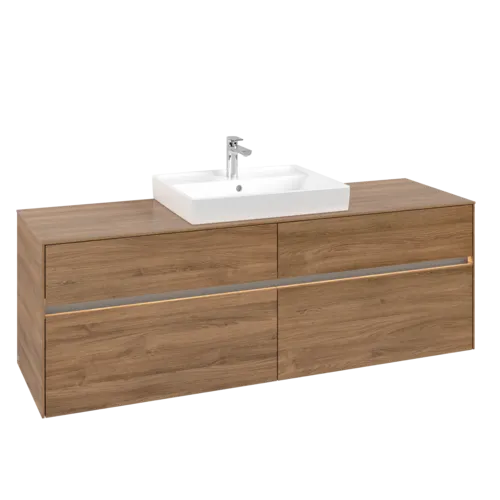 Bild von VILLEROY BOCH Collaro Waschbeckenunterschrank, mit Beleuchtung, 4 Auszüge, 1600 x 548 x 500 mm, Kansas Oak #C025B0RH