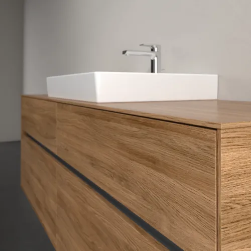 Bild von VILLEROY BOCH Collaro Waschbeckenunterschrank, mit Beleuchtung, 4 Auszüge, 1600 x 548 x 500 mm, Kansas Oak #C025B0RH