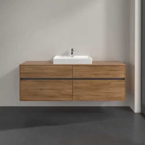Bild von VILLEROY BOCH Collaro Waschbeckenunterschrank, mit Beleuchtung, 4 Auszüge, 1600 x 548 x 500 mm, Kansas Oak #C025B0RH