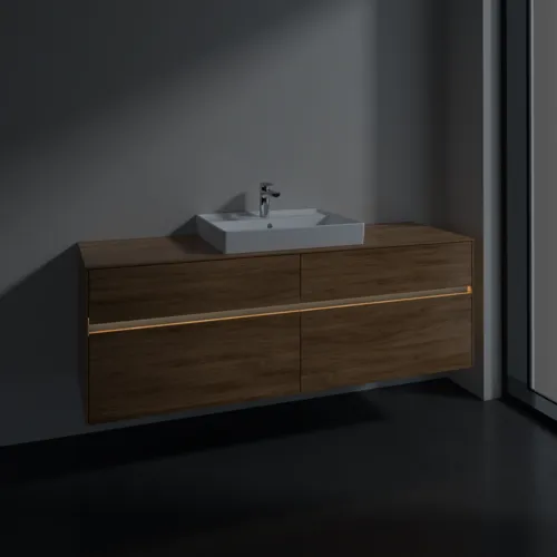 Bild von VILLEROY BOCH Collaro Waschbeckenunterschrank, mit Beleuchtung, 4 Auszüge, 1600 x 548 x 500 mm, Kansas Oak #C025B0RH