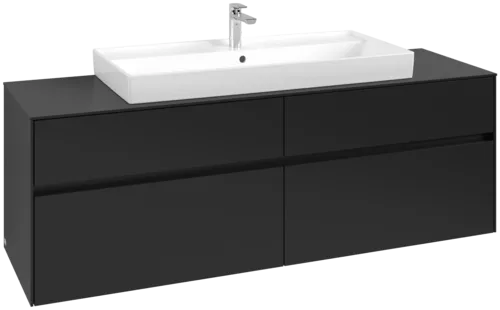 Bild von VILLEROY BOCH Collaro Waschbeckenunterschrank, 4 Auszüge, 1600 x 548 x 500 mm, Volcano Black / Volcano Black #C03100VL