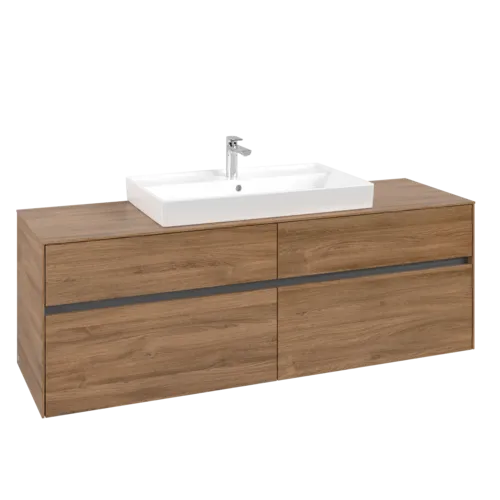 Bild von VILLEROY BOCH Collaro Waschbeckenunterschrank, 4 Auszüge, 1600 x 548 x 500 mm, Kansas Oak #C02800RH