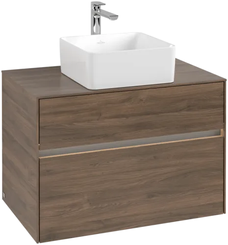 Bild von VILLEROY BOCH Collaro Waschbeckenunterschrank, mit Beleuchtung, 2 Auszüge, 800 x 548 x 500 mm, Arizona Oak / Arizona Oak #C037B0VH