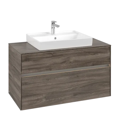Bild von VILLEROY BOCH Collaro Waschbeckenunterschrank, mit Beleuchtung, 2 Auszüge, 1000 x 548 x 500 mm, Stone Oak #C019B0RK