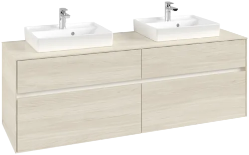 Bild von VILLEROY BOCH Collaro Waschbeckenunterschrank, mit Beleuchtung, 4 Auszüge, 1600 x 548 x 500 mm, White Oak / White Oak #C021B0AA