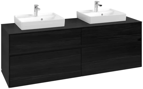 Bild von VILLEROY BOCH Collaro Waschbeckenunterschrank, mit Beleuchtung, 4 Auszüge, 1600 x 548 x 500 mm, Black Oak / Black Oak #C021B0AB