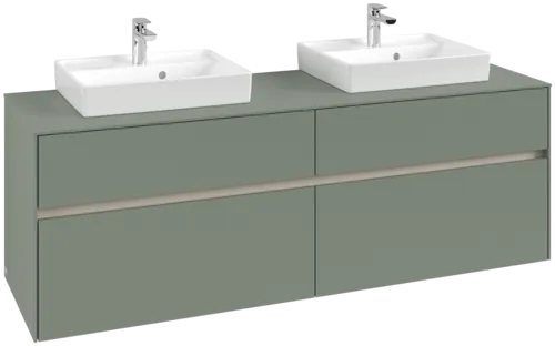 Bild von VILLEROY BOCH Collaro Waschbeckenunterschrank, mit Beleuchtung, 4 Auszüge, 1600 x 548 x 500 mm, Soft Green / Soft Green #C021B0AF