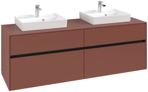 Bild von VILLEROY BOCH Collaro Waschbeckenunterschrank, mit Beleuchtung, 4 Auszüge, 1600 x 548 x 500 mm, Wine Red / Wine Red #C021B0AH