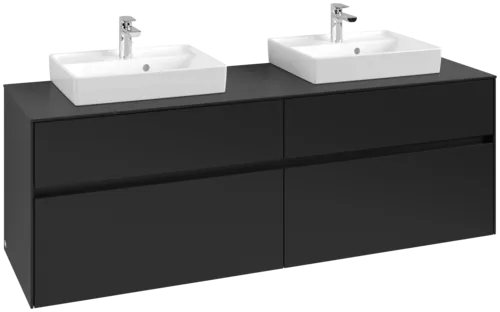 Bild von VILLEROY BOCH Collaro Waschbeckenunterschrank, 4 Auszüge, 1600 x 548 x 500 mm, Volcano Black / Volcano Black #C02100VL