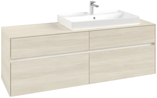 Bild von VILLEROY BOCH Collaro Waschbeckenunterschrank, 4 Auszüge, 1600 x 548 x 500 mm, White Oak / White Oak #C02700AA