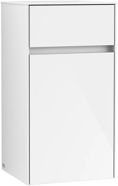 Bild von VILLEROY BOCH Collaro Seitenschrank, 1 Tür, 1 Schublade, 404 x 748 x 349 mm, Glossy White / Glossy White #C03200DH