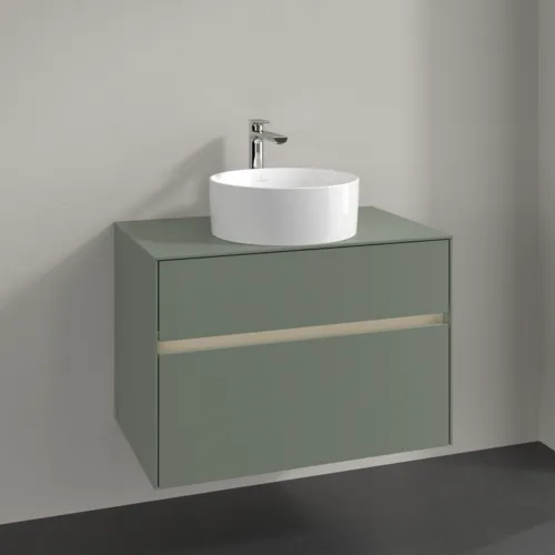 Bild von VILLEROY BOCH Collaro Waschbeckenunterschrank, mit Beleuchtung, 2 Auszüge, 800 x 548 x 500 mm, Soft Green / Soft Green #C037B0AF
