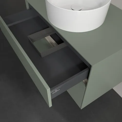 Bild von VILLEROY BOCH Collaro Waschbeckenunterschrank, mit Beleuchtung, 2 Auszüge, 800 x 548 x 500 mm, Soft Green / Soft Green #C037B0AF