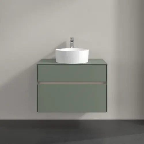 Bild von VILLEROY BOCH Collaro Waschbeckenunterschrank, mit Beleuchtung, 2 Auszüge, 800 x 548 x 500 mm, Soft Green / Soft Green #C037B0AF