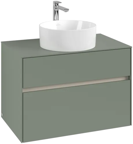 Bild von VILLEROY BOCH Collaro Waschbeckenunterschrank, mit Beleuchtung, 2 Auszüge, 800 x 548 x 500 mm, Soft Green / Soft Green #C037B0AF