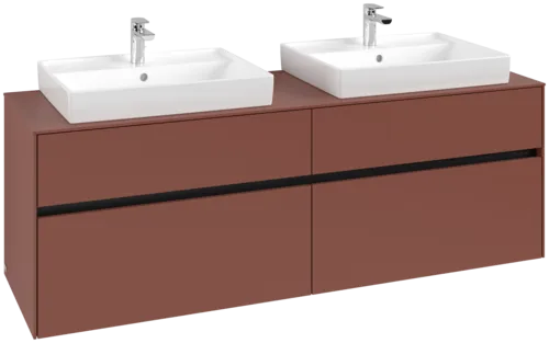 Bild von VILLEROY BOCH Collaro Waschbeckenunterschrank, mit Beleuchtung, 4 Auszüge, 1600 x 548 x 500 mm, Wine Red / Wine Red #C024B0AH
