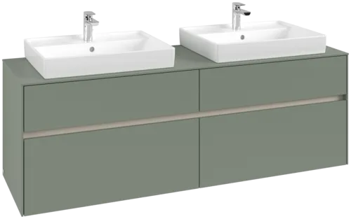 Bild von VILLEROY BOCH Collaro Waschbeckenunterschrank, mit Beleuchtung, 4 Auszüge, 1600 x 548 x 500 mm, Soft Green / Soft Green #C024B0AF