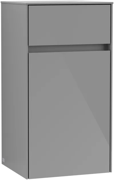 Bild von VILLEROY BOCH Collaro Seitenschrank, 1 Tür, 1 Schublade, 404 x 748 x 349 mm, Glossy Grey / Glossy Grey #C03200FP