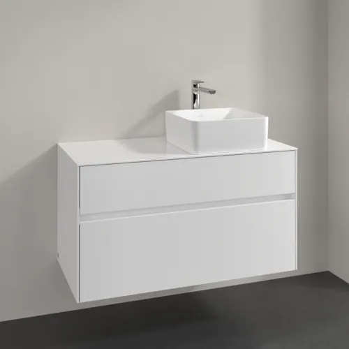 Bild von VILLEROY BOCH Collaro Waschbeckenunterschrank, 2 Auszüge, 1000 x 548 x 500 mm, Glossy White / Glossy White #C04000DH