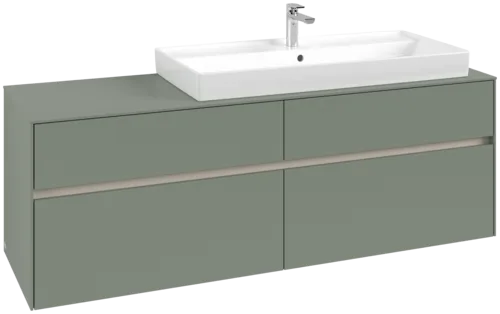 Bild von VILLEROY BOCH Collaro Waschbeckenunterschrank, mit Beleuchtung, 4 Auszüge, 1600 x 548 x 500 mm, Soft Green / Soft Green #C030B0AF