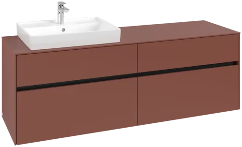 Bild von VILLEROY BOCH Collaro Waschbeckenunterschrank, mit Beleuchtung, 4 Auszüge, 1600 x 548 x 500 mm, Wine Red / Wine Red #C022B0AH