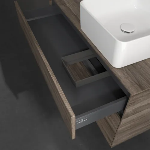 Bild von VILLEROY BOCH Collaro Waschbeckenunterschrank, mit Beleuchtung, 2 Auszüge, 1000 x 548 x 500 mm, Stone Oak #C040B0RK