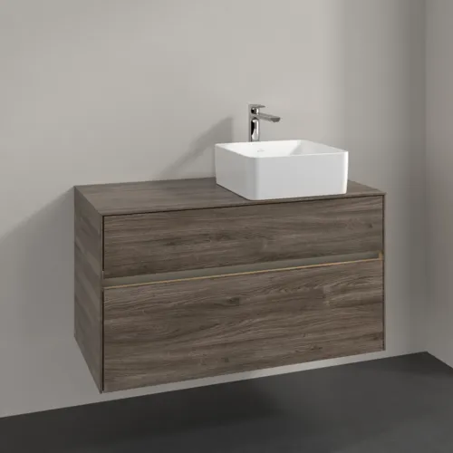 Bild von VILLEROY BOCH Collaro Waschbeckenunterschrank, mit Beleuchtung, 2 Auszüge, 1000 x 548 x 500 mm, Stone Oak #C040B0RK