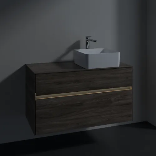 Bild von VILLEROY BOCH Collaro Waschbeckenunterschrank, mit Beleuchtung, 2 Auszüge, 1000 x 548 x 500 mm, Stone Oak #C040B0RK