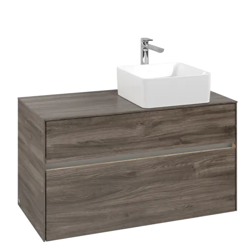 Bild von VILLEROY BOCH Collaro Waschbeckenunterschrank, mit Beleuchtung, 2 Auszüge, 1000 x 548 x 500 mm, Stone Oak #C040B0RK