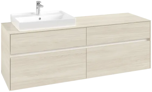 Bild von VILLEROY BOCH Collaro Waschbeckenunterschrank, mit Beleuchtung, 4 Auszüge, 1600 x 548 x 500 mm, White Oak / White Oak #C022B0AA
