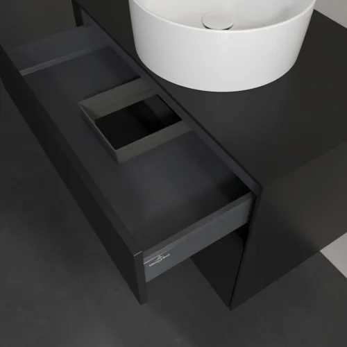 Bild von VILLEROY BOCH Collaro Waschbeckenunterschrank, 2 Auszüge, 800 x 548 x 500 mm, Volcano Black / Volcano Black #C03700VL