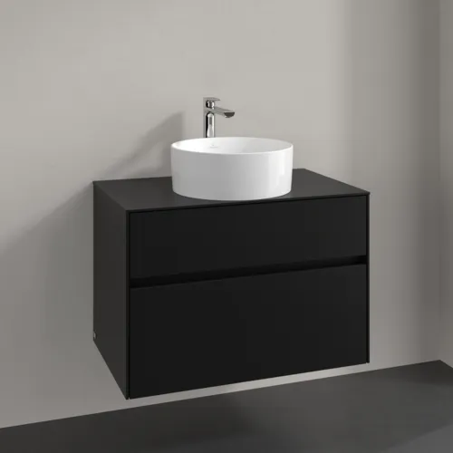 Bild von VILLEROY BOCH Collaro Waschbeckenunterschrank, 2 Auszüge, 800 x 548 x 500 mm, Volcano Black / Volcano Black #C03700VL