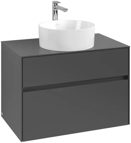 Bild von VILLEROY BOCH Collaro Waschbeckenunterschrank, 2 Auszüge, 800 x 548 x 500 mm, Graphite / Graphite #C03700VR
