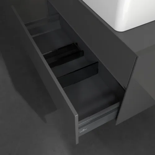 Bild von VILLEROY BOCH Collaro Waschbeckenunterschrank, 2 Auszüge, 1000 x 548 x 500 mm, Glossy Grey / Glossy Grey #C04000FP