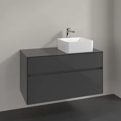 Bild von VILLEROY BOCH Collaro Waschbeckenunterschrank, 2 Auszüge, 1000 x 548 x 500 mm, Glossy Grey / Glossy Grey #C04000FP