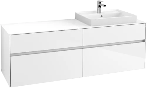 Bild von VILLEROY BOCH Collaro Waschbeckenunterschrank, mit Beleuchtung, 4 Auszüge, 1600 x 548 x 500 mm, Glossy White / Glossy White #C023B0DH