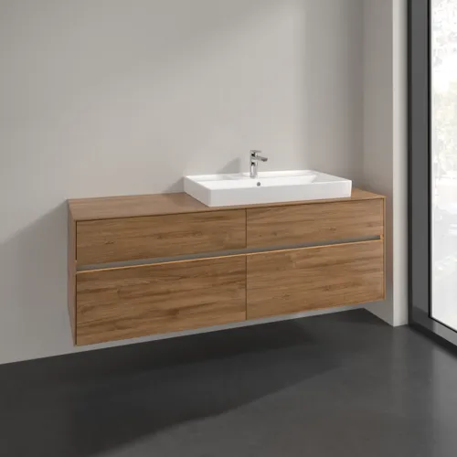 Obrázek VILLEROY BOCH Toaletní skříňka Collaro, s osvětlením, 4 výsuvy, 1600 x 548 x 500 mm, dub Kansas #C027B0RH