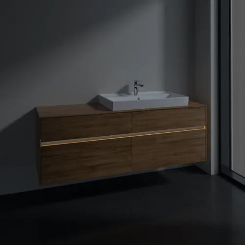 Obrázek VILLEROY BOCH Toaletní skříňka Collaro, s osvětlením, 4 výsuvy, 1600 x 548 x 500 mm, dub Kansas #C027B0RH