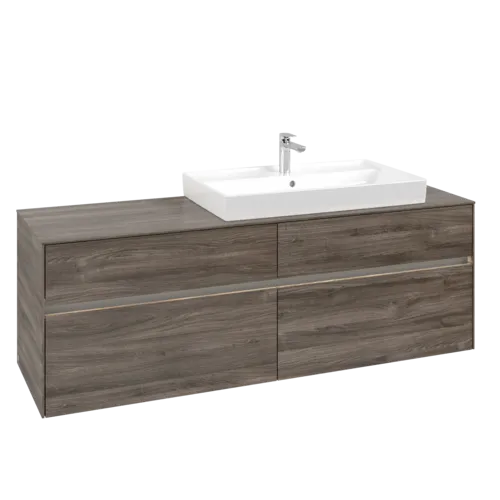 Bild von VILLEROY BOCH Collaro Waschbeckenunterschrank, mit Beleuchtung, 4 Auszüge, 1600 x 548 x 500 mm, Stone Oak #C027B0RK
