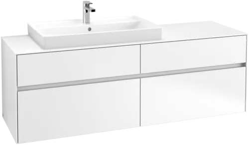 Bild von VILLEROY BOCH Collaro Waschbeckenunterschrank, mit Beleuchtung, 4 Auszüge, 1600 x 548 x 500 mm, White Matt / White Matt #C026B0MS